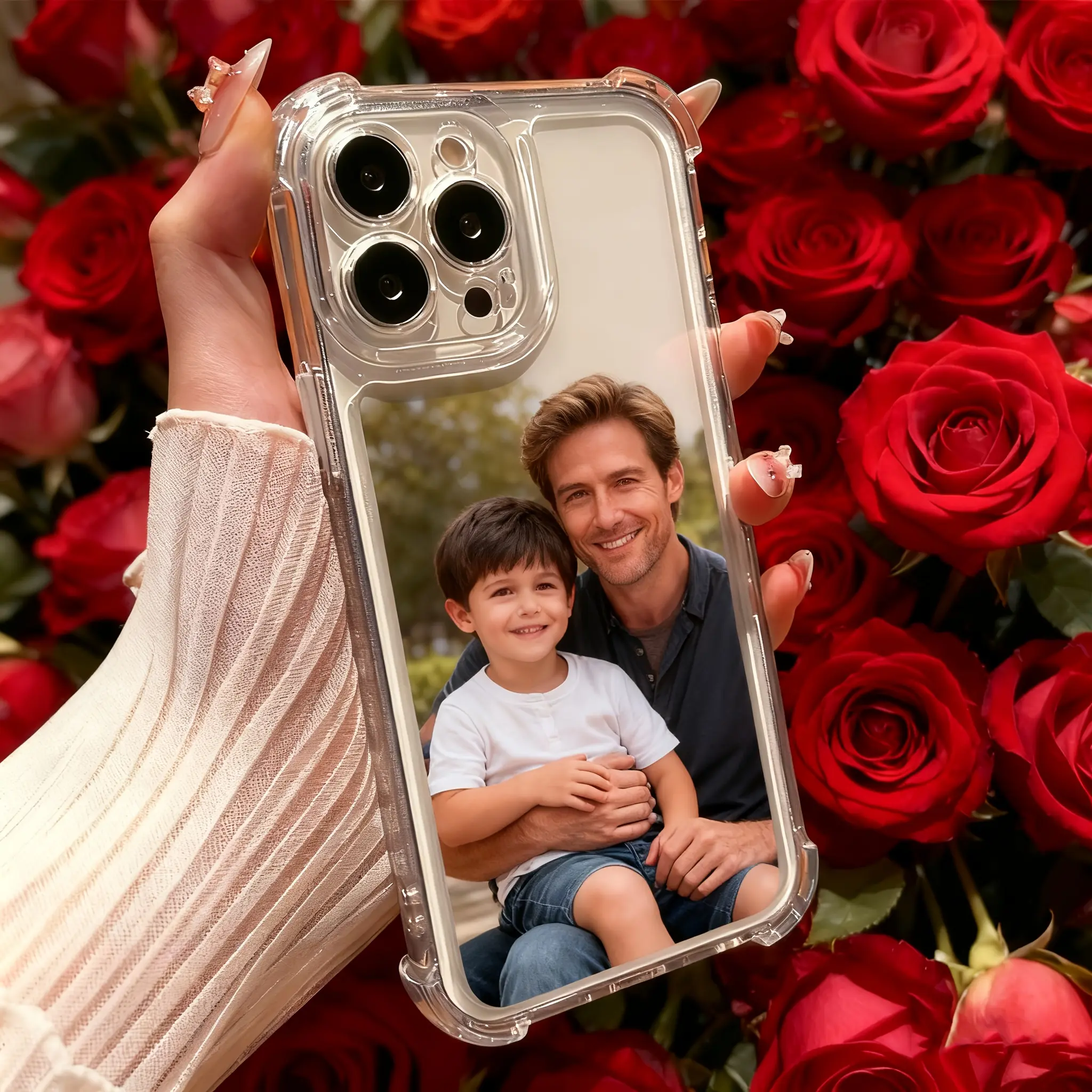 DIY Customizable Polycarbonate Plastic Smartphone Case - High-End Shockproof Anti-Drop Protection Accessory, Multi-Model Fit for iPhone 17/16/15/14/13/12 Pro Max Plus, Personalized Picture/Theme Casing, Family Gift, Iphone 15