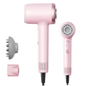 CESTVEEL Pro Negative Ion Hair Dryer with Diffuser - 110000 RPM Motor, 3 Speeds, 3 Temperatures, US Plug, Fast Drying, Damage Reduction, Frizz Smoothing, Pink
