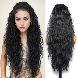 Ponytail Extension Drawstring Curly Wavy Synthetic Ponytail Comb Clip in Ponytail Hair Extensions for Women 30 inch Long Pony Tails Hairpieces for Women Girls Party Daily Use Black  elegant hair accessory