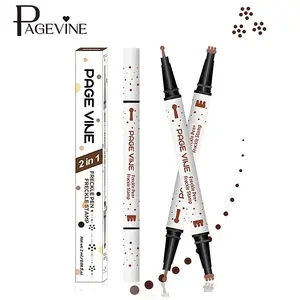 2-in-1 Freckle Pen and Stamp, Precision Round Headed Tip for One Point Molding, Long-Lasting Waterproof Smooth Hydrating Formula, Creates Natural Lifelike Faux Freckles, Smudge-Proof Sun-Kissed Face Tool for Women Daily Beach