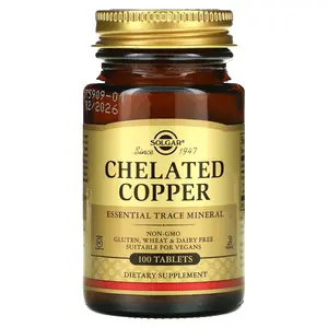 Solgar Chelated Copper, 100 Tablets (2.5 mg per Tablet)