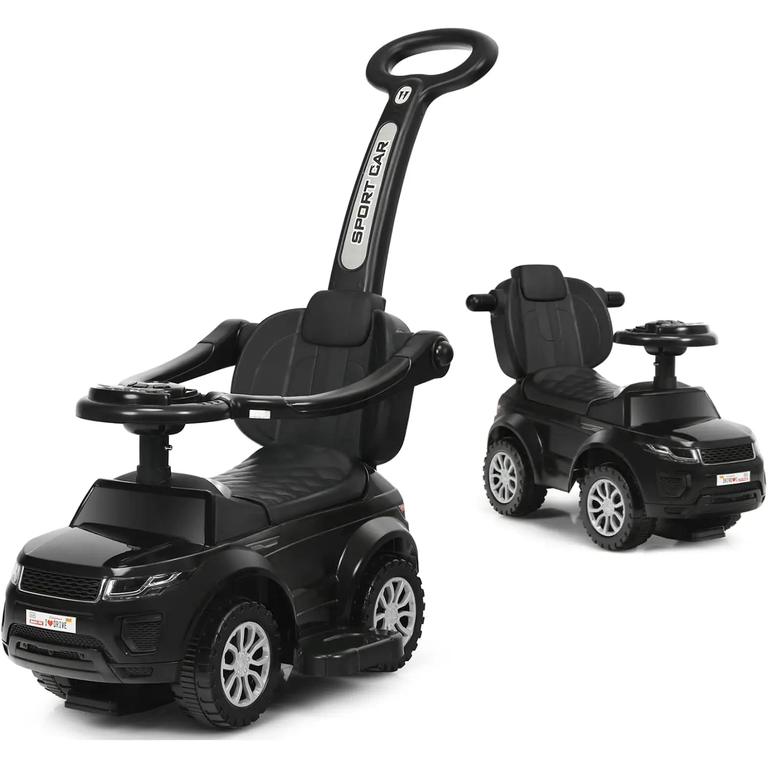 Costway Ride On Push Car, Foot to Floor Ride On Sliding Car Push Handle & Detachable Guardrail, Sound & Lights, Under Seat Storage, Push Cars for Toddlers
