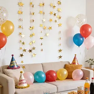 72/108-Piece Sparkling Gold Star Sequin Banner Set | Perfect for Party Decorations, Birthday Gifts, and DIY Crafts | No Power Required