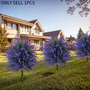 1pc simulated lavender ground ball-shaped artificial shrub with ground spikes, UV-resistant fake evergreen tree, Lifelike Fake Plant, Fake Plant Decoration, suitable for indoor and outdoor decoration, as well as garden front porch decoration