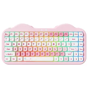 YUNZII C75 Wireless Mechanical Keyboard, 75% Layout, Hot-Swappable NKRO, BT5.0/2.4G/USB-C Mode, Dye-Sub PBT MOA Keycaps, RGB Gasket Mount, Cute Cake Design for Mac/Win/Gaming