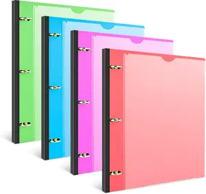 INFUN 1 Inch Telescoping 3 Ring Binder - 4PCS, Foldable Front Cover, Top-Loading Pocket, 225 Sheet Capacity, Compact & Portable Design, Ideal for Students & Professionals
