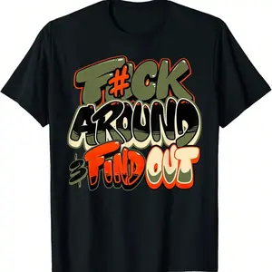 Hip - hop - inspired Tee Channel Hip - hop Vibe with a Cool and Impactful Graffiti - style Typography on a Tee Clothes Cotton, camping life, artistic print, for Couples, colorfast durability, holiday trip, work commute