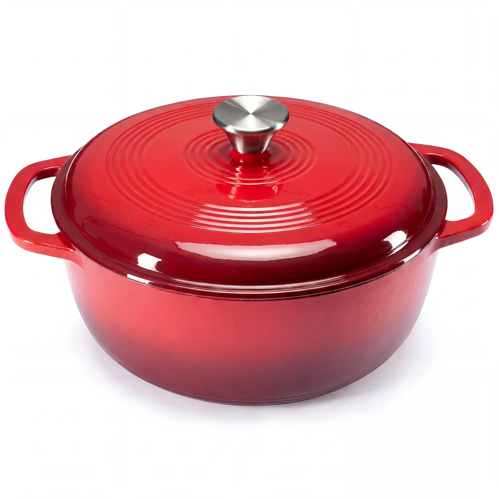 6QT Enameled Cast Iron Dutch Oven with Lid, Non-Stick Enamel Coated Pot for Braising, Baking & Frying, Oven & All Stovetops Compatible