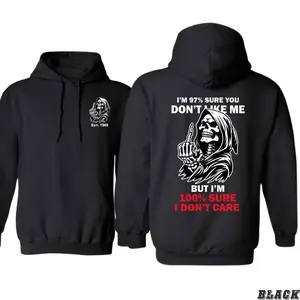 Grim Attitude Hoodie – Bold Skeleton Art with Savage Quote for Fearless Rebels, Ideal for Those Who Speak Their Mind and Stay Unbothered