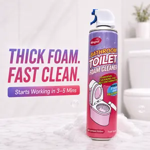 Mingtol Foam Toilet Cleaner - For Hard Water Stains & Yellowing, Powerful Clinging Foam, Cleans Under Rim, Easy Rinse, Fresh Peach Scent, 500ml
