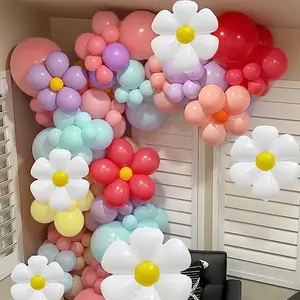 Flower Themed Balloon Arch Kit, 130pcs/set Mixed Color Balloon Set, Atmosphere Scene Layout Decoration Supplies for Birthday Wedding Baby Shower Party