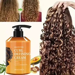 280ml styling curling creams, which can increase the puffiness and gloss of hair, contain Morocco nut oil, castor oil, rosemary essential oil, rich in nourishing ingredients, make hair healthy, suitable for wavy and curly hair, Curly Hair Products