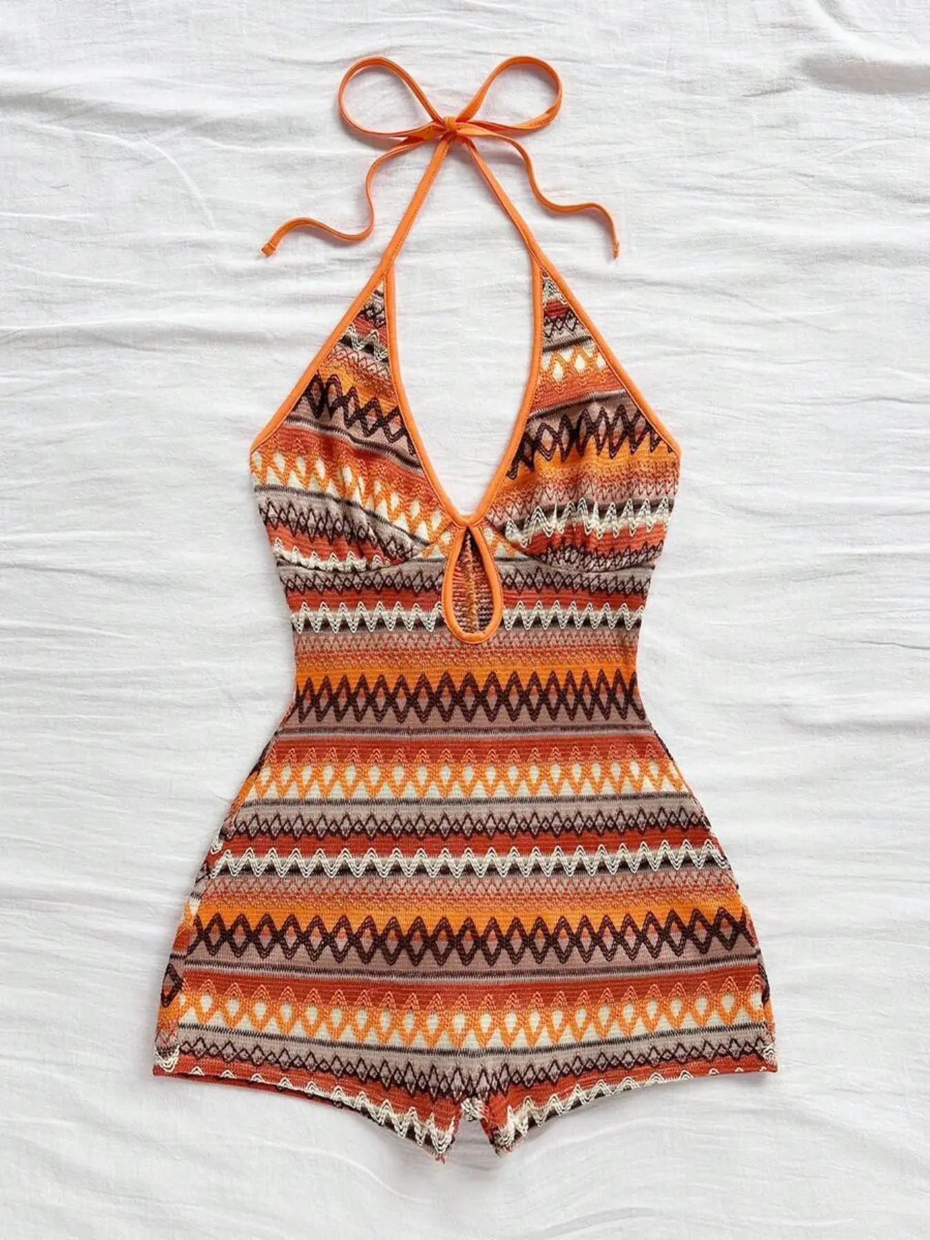 Women's Halter One-Piece Backless Slim Romper, Party Beachwear for Music Festival, Women's Fashion Clothing