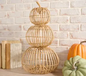 Indoor/Outdoor 24" Poly Rattan Pumpkin Stack by Lauren McBride
