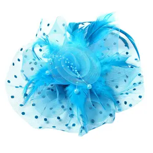 OIDEA Fascinator Hats for Women Tea Party Feather Mesh Headpiece with Clip and Headband for Derby Wedding Cocktail