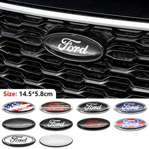 Ford Car Front Rear Emblem 14.5x5.8cm Replacement Part, 3D Badge Upgrade Decoration Sticker, Universal Car Tail Head Decal Ornament