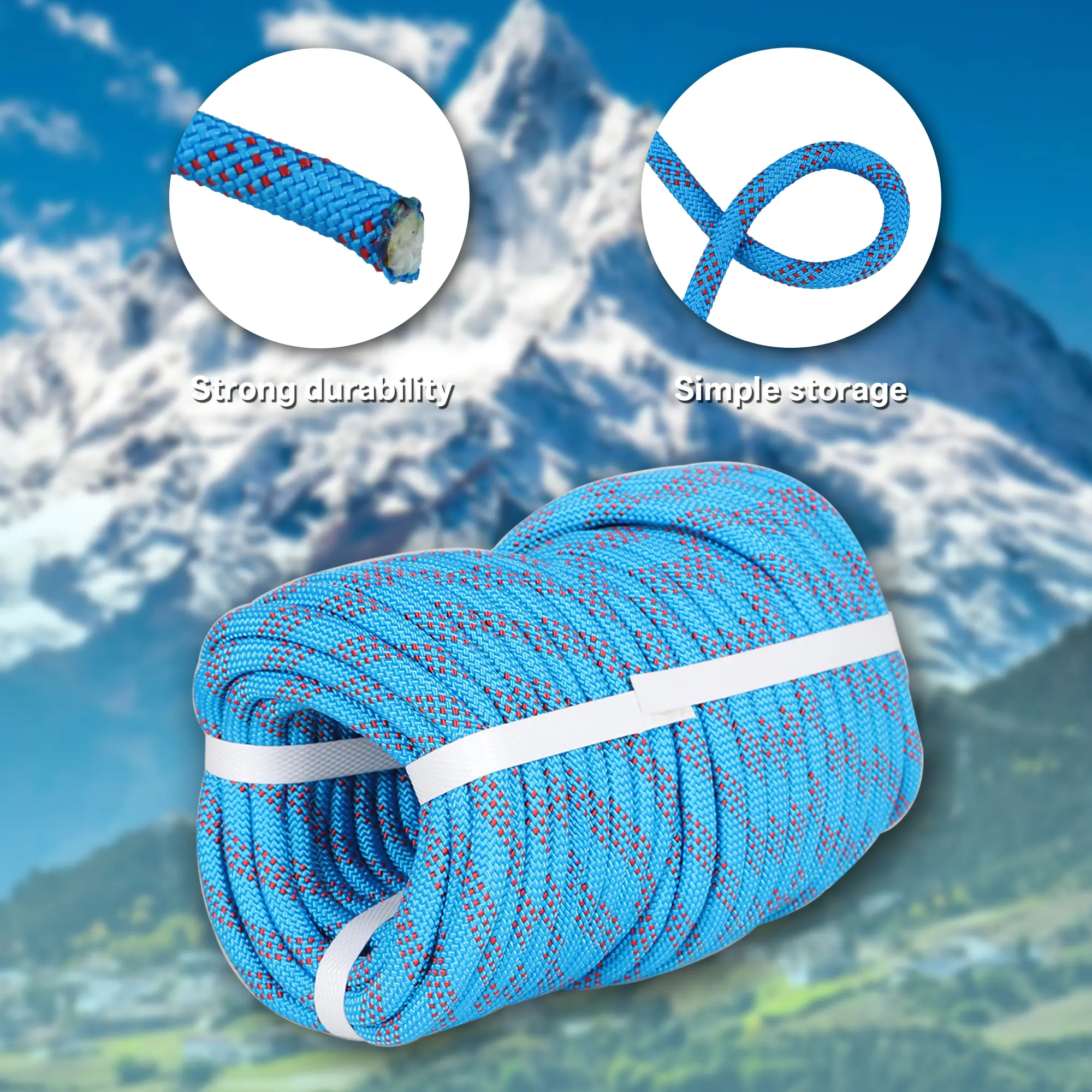 findmall Heavy Duty 1/2" Diameter 24-Strand Braided Synthetic Rope, Weather Resistant Tree Work & Rigging Rope for Outdoor Swing, Camping, Available in Multicolor (100/150/200 FT) Climbing Rope Static Climbing Rope