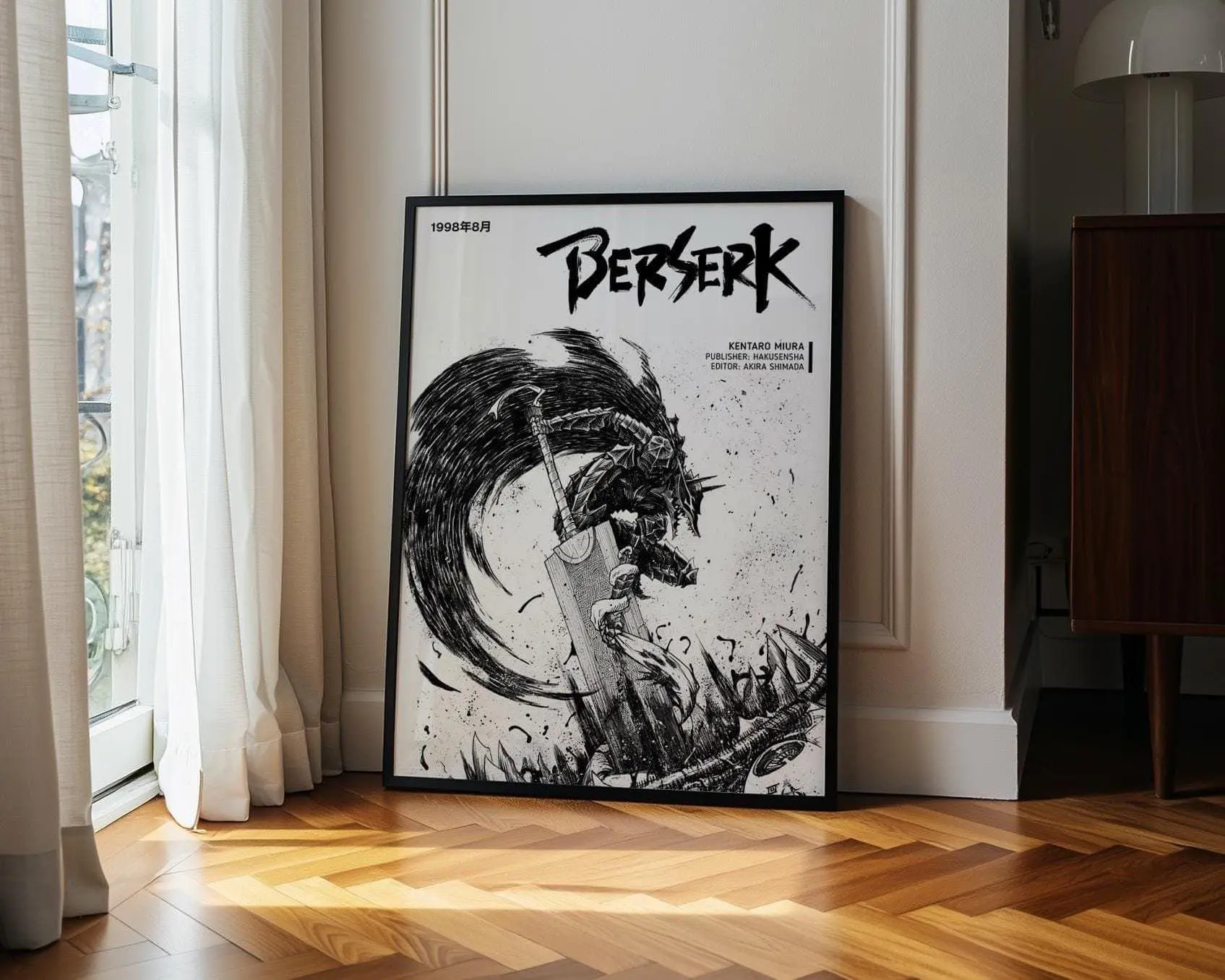 Berserk Anime Graphic Poster, Classic Minimalist Manga Paper Wall Art, Sophisticated Japanese Style Print, Otaku Home Decor, Unframed Print Only