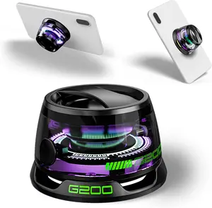 G200pro Mini Speaker, B2u RGB Magnetic Bluetooth Speaker, Mini Multifunctional Shower Speaker, Portable Wireless Speaker with RGB Color Light for Room, Bike, Car, Outdoor(Black) premium sound Audio Crystal Smartphone，Easter gifts, Father's Day gifts