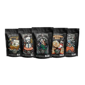 Bones Coffee Company | Classic Comforts Sample Pack 5 Assorted Flavored Coffee Bags 4oz Medium Roast Bones Coffee Company | Classic Comforts Sample Pack 5 Assorted Flavored Coffee Bags 4oz Medium Roast
