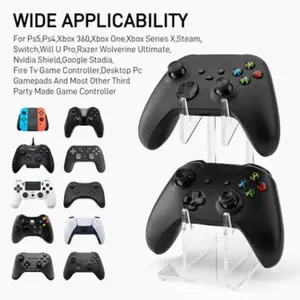 Acrylic Game Controller Stand, Desktop Display Rack for Gaming Accessories, Portable Clip Design, Essential Office Desk Organizer