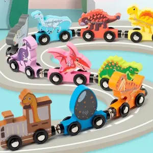 Wooden Train Toy, Double-sided Digital & English Enlightenment Cognitive Educational Toy, Educational Toy for Kids
