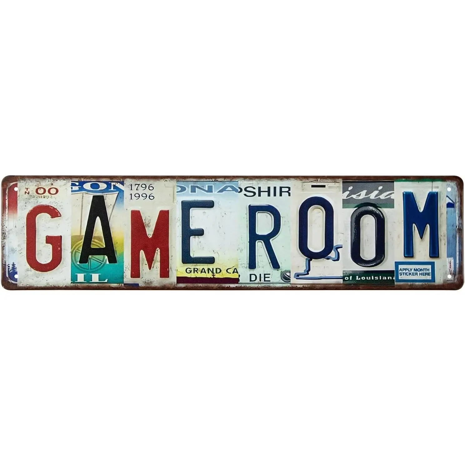 ERLOOD Vintage Retro Rectangular Aluminium Metal Tin Sign - 16x4 in Hanging Fade-Resistant Outdoor Wall Decor Plaque, Durable Weatherproof Sign with Adhesive Stickers, Bright Home Office Decor, Great Game Room Gift