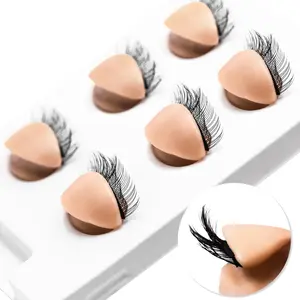 3 Pairs 2 Layers Eyelash Practice Eyelids for Mannequin Head, Removable Realistic Eyelash Extension Eyelids with Eyelashes, Silicone Rubber Replacement Eyelids for Eyelash Training