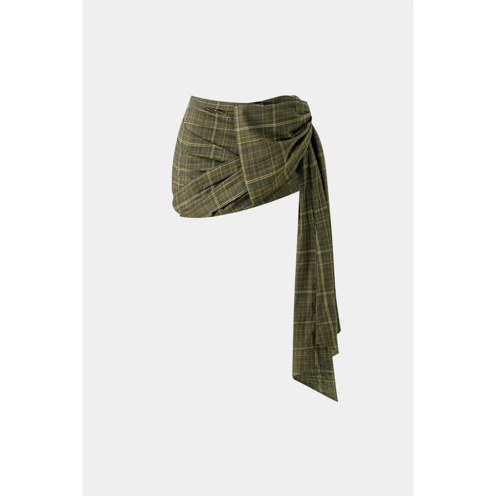 Plaid Print Asymmetrical Skirt