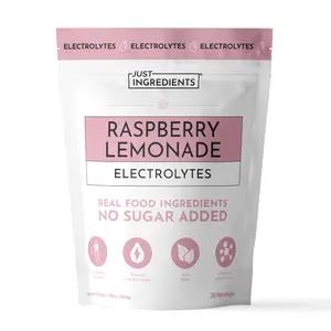 Just Ingredients Raspberry Lemonade Electrolytes – 30‑Serving Hydration Drink Mix with Coconut Water, Essential Minerals & Real Fruit Flavors – Sweetened with Monk Fruit & Stevia – No Artificial Ingredients