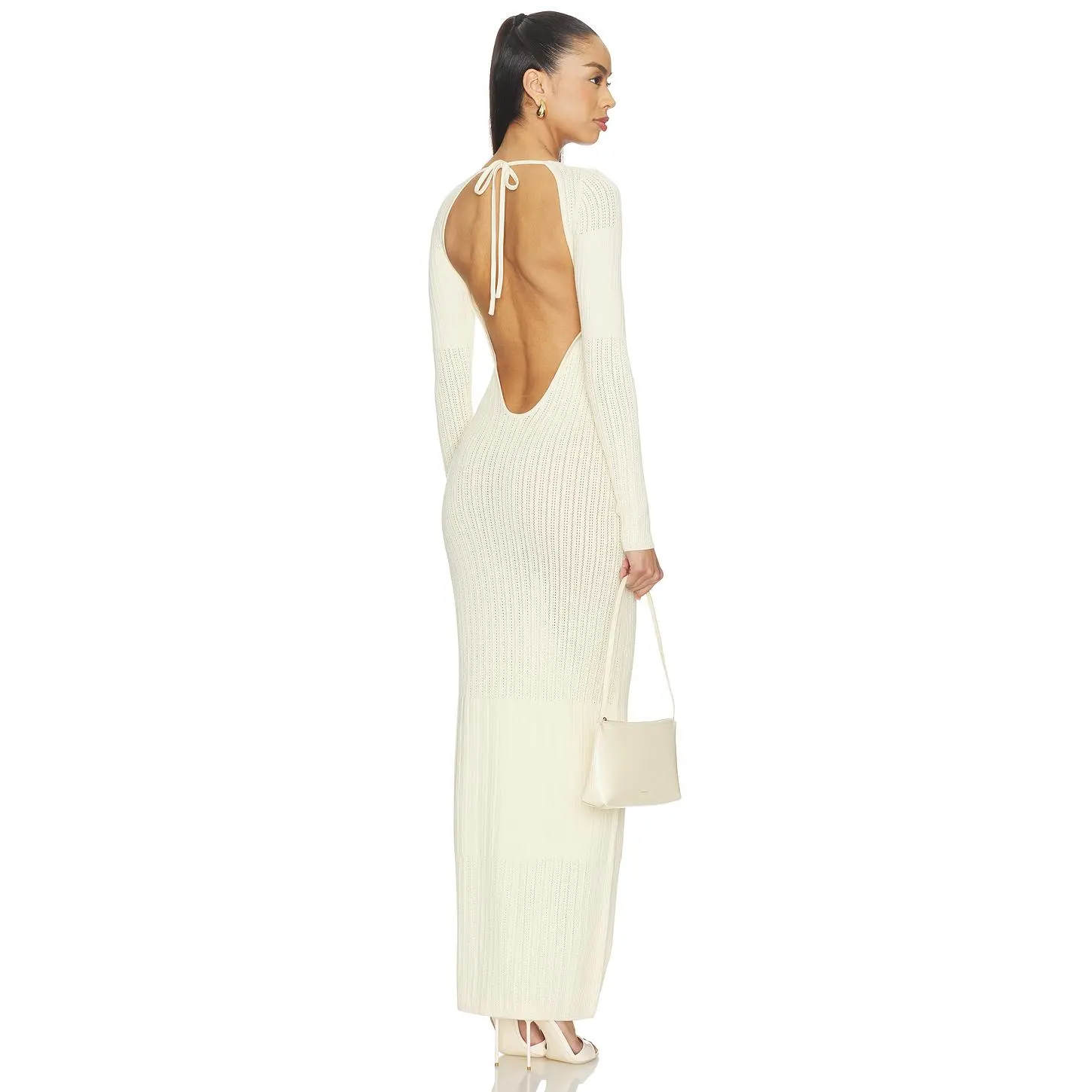 Lovers and Friends Doreen Pointelle Maxi Dress in Ivory