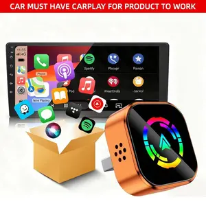 2026 Latest Glass Texture Dual Mode Wireless Carplay Adapter, Compatible with Apple and Android, Wired to Wireless Converter, Wireless Carplay Receiver, Car Video Players, Car Audio
