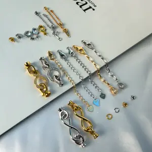 DIY001-Clasps Jewelry Findings Kit Lobster Clasps Infinity Buckles & Pendant Bails Essential DIY Accessories for Necklace Repair