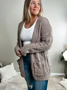 Chenille Cable Knit Cardigan