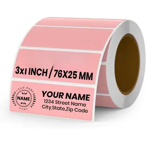 Direct Thermal Labels Vinyl 3 x 1 Inch Self-Adhesive Rectangle Stickers Roll  Printer  Name Tag for QR Code DIY Office Address 500 count