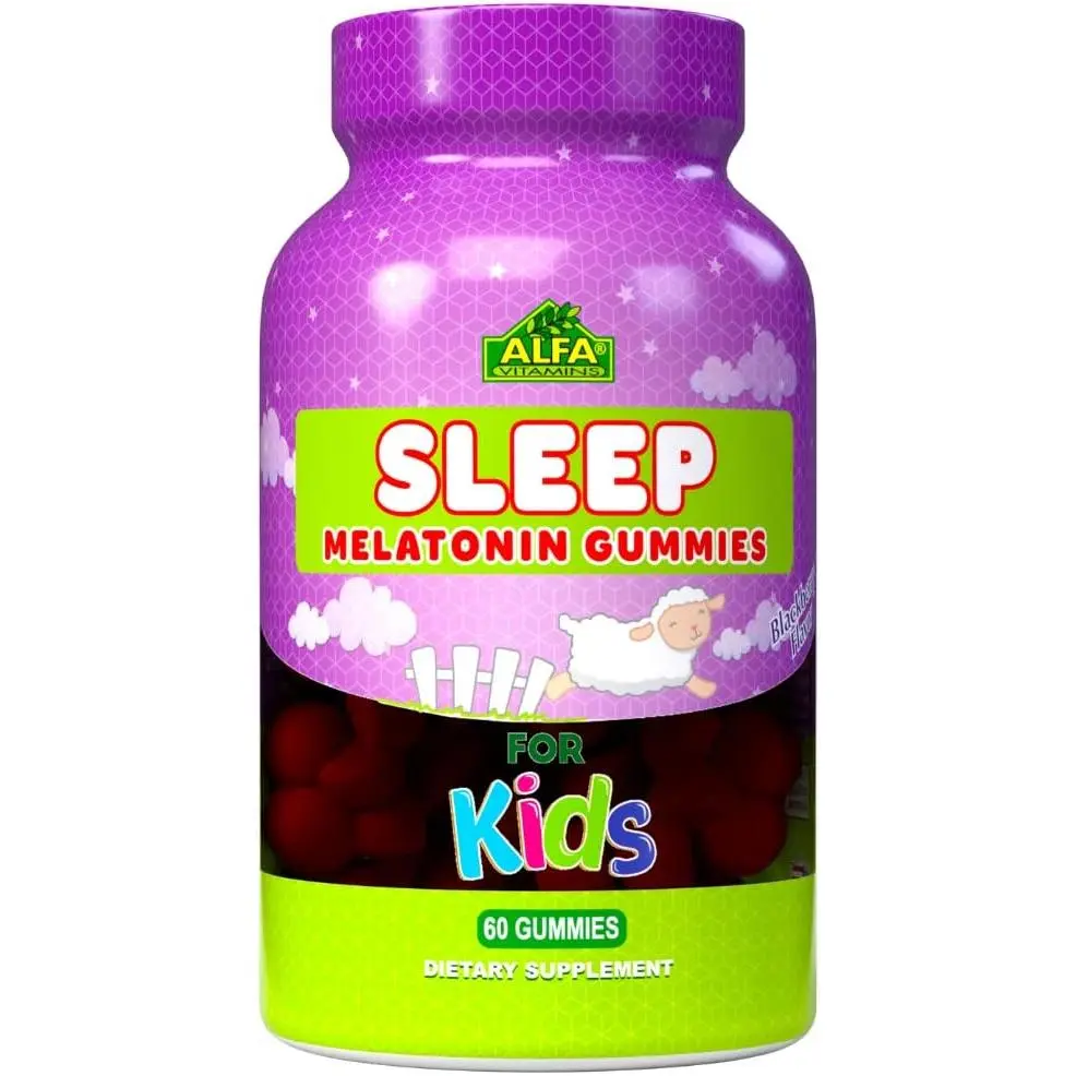 ALFA VITAMINS Melatonin Kids Gummies with 2.5mg for Faster & Better Sleep - 100% Drug-Free - 60 Gummies