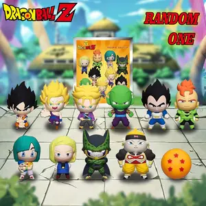 1PC Dragon Ball Officially Licensed 3D Anime Characters Series Mystery Blind Bag Keychain, Keychain Series Figures, Goku Bag Clip Surprise Box Eleven Random One Cartoon Character Bag Hanger Decoration Birthday Christmas Gifts