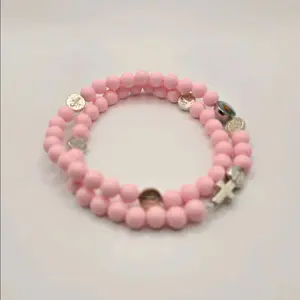 Stretchy Rosary Wrap with Plain Cross (Homemade and Made-to-order) Religious Jewelry Gift