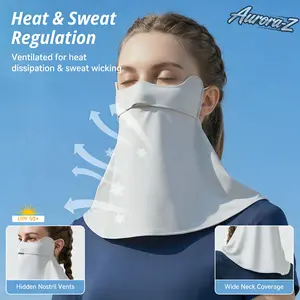 UPF50+ UV Protection Face Mask with Neck Flap,Breathable Ear Loop Windproof Dustproof Full Face SunShield, for Women Men Outdoor Cycling Driving HikingCommute Daily Wear