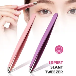 Expert Slant Tweezer, High Precision For an Easy Hair Removal, Made With Stainless Steel, Stainless Steel Tweezers, 1 Count, Facial Makeup Tool, Portable Makeup Tool