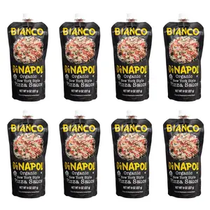 Bianco DiNapoli Organic NY Style Pizza Sauce - Vine Ripened California Grown Tomatoes - Made with Organic Garlic, Basil, Tomatoes & Extra Virgin Olive Oil For Homemade Pizza - 8 oz, 8 Pack
