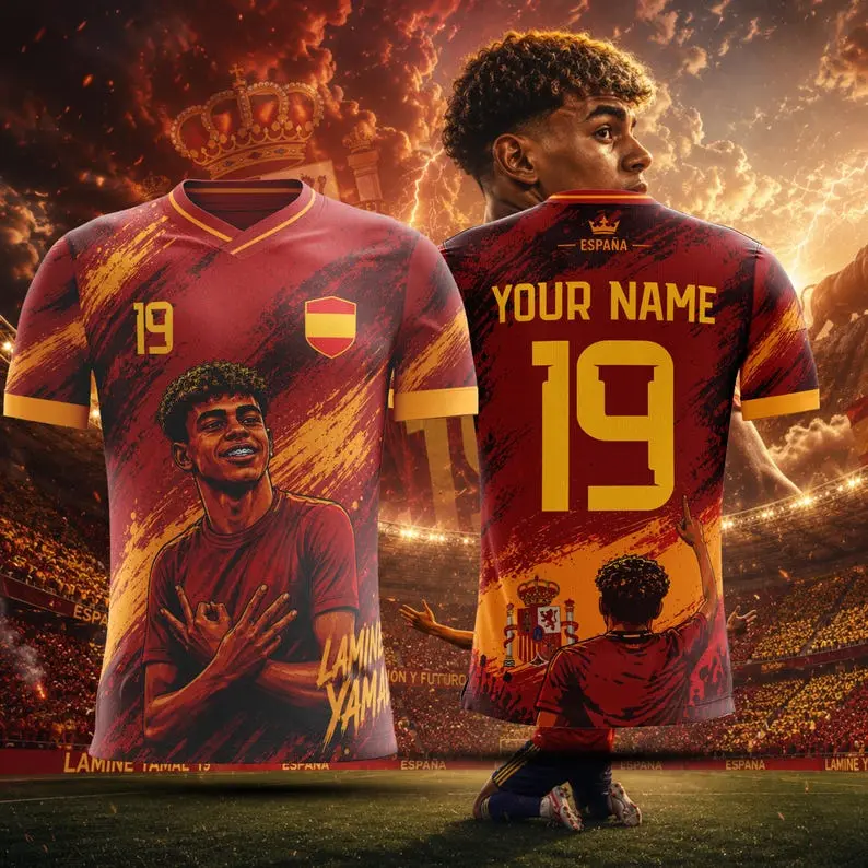 Lamine Yamal Spain 2026 Custom Name and Number Soccer Jersey España Espana