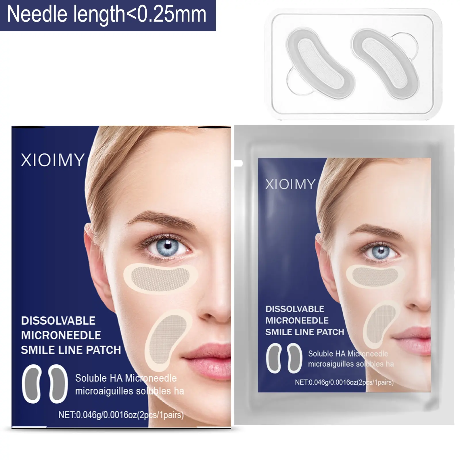 2pcs Microneedle Eye Mask Treatment with Hyaluronic Acid, Sodium Hyaluronate, Retinol & Collagen, Strong Moisture, Hydrating, Moisturizing, Tightening Skin, Firming, Glow Boosting, Micro Needle Patches
