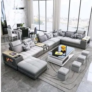 U SHAPE SECTIONAL SOFA WITH BLUETOOTH