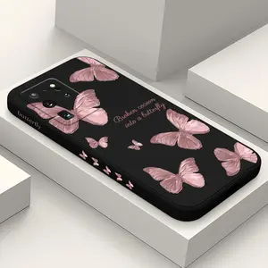 for Samsung Galaxy S20 Ultra Smartphone Protective Case, Flower Pattern Soft Silicone Microfiber Lining Side Creative Design for Samsung S20 Ultra Phone Cover, Butterfly Black