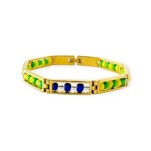 Ilde de yemaya acero inoxidable Rhinestone Decorated Bracelet Fashionable Bracelet