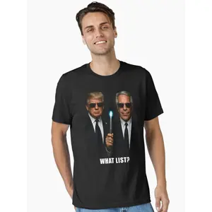 What List Funny Trump Epstein T-Shirt Men in Black Parody Funny