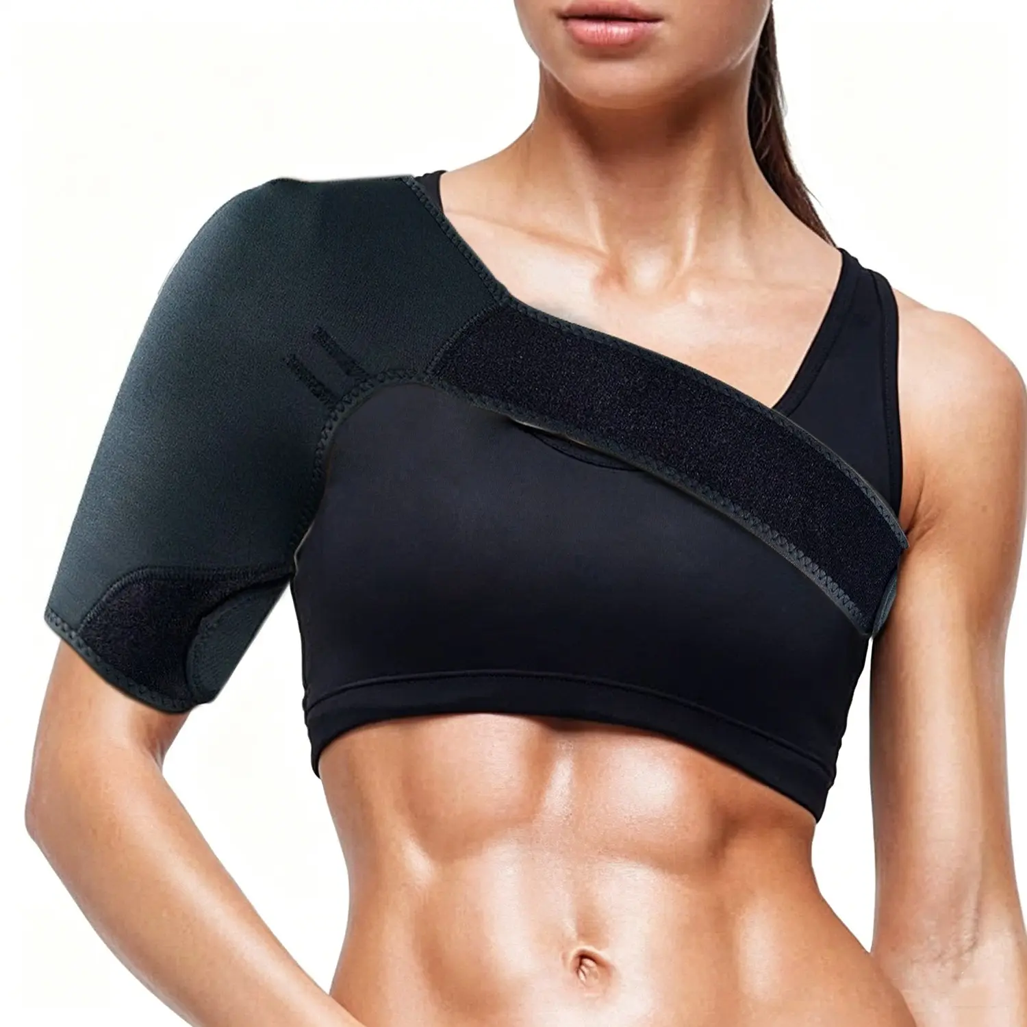 Adjustable Single Shoulder Support Strap, Neoprene Warm Sports Shoulder Wrap, Anti-Strain Shoulder Brace for Daily Workout Outdoor, Shoulder Band