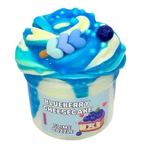Blueberry Cheesecake DIY Floam Slime 10 fl oz Total) Buttery Floam Slime Set with Blueberry Glaze – Blueberry Cheesecake Scent – Intermediate Textured Slime