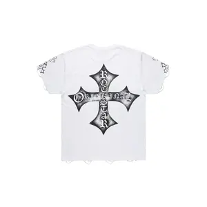 Yesha White Graphic Short Sleeve Tee Shirt